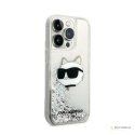 Karl Lagerfeld Liquid Glitter NFT Choupette Head - Etui iPhone 14 Pro Max (srebrny)