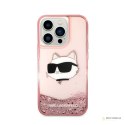 Karl Lagerfeld Liquid Glitter NFT Choupette Head - Etui iPhone 14 Pro (różowy)