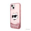 Karl Lagerfeld Liquid Glitter NFT Choupette Head - Etui iPhone 14 (różowy)