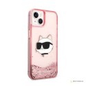 Karl Lagerfeld Liquid Glitter NFT Choupette Head - Etui iPhone 14 (różowy)