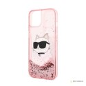 Karl Lagerfeld Liquid Glitter NFT Choupette Head - Etui iPhone 14 (różowy)