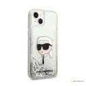 Karl Lagerfeld Liquid Glitter NFT Karl's Head - Etui iPhone 14 Plus (srebrny)