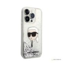 Karl Lagerfeld Liquid Glitter NFT Karl's Head - Etui iPhone 14 Pro Max (srebrny)