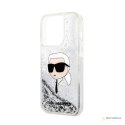 Karl Lagerfeld Liquid Glitter NFT Karl's Head - Etui iPhone 14 Pro Max (srebrny)