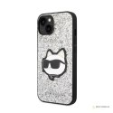 Karl Lagerfeld NFT Glitter Choupette Patch - Etui iPhone 14 Plus (srebrny)