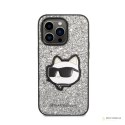 Karl Lagerfeld NFT Glitter Choupette Patch - Etui iPhone 14 Pro Max (srebrny)