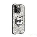 Karl Lagerfeld NFT Glitter Choupette Patch - Etui iPhone 14 Pro Max (srebrny)