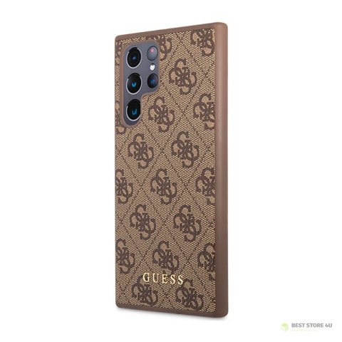 Guess 4G Metal Logo - Etui Samsung Galaxy S23 Ultra (brązowy) Guess 4G Metal Logo - Etui Samsung Galaxy S23 Ultra (brązowy)
