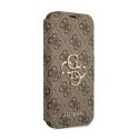Guess Booktype 4G Big Metal Logo - Etui iPhone 13 Pro Max (brązowy)