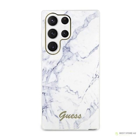 Guess Marble Collection - Etui Samsung Galaxy S23 Ultra (biały)