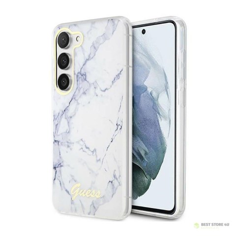 Guess Marble Collection - Etui Samsung Galaxy S23 (biały)