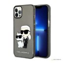 Karl Lagerfeld IML Glitter NFT Karl & Choupette - Etui iPhone 12 / iPhone 12 Pro (czarny)