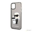 Karl Lagerfeld IML Glitter NFT Karl & Choupette - Etui iPhone 12 / iPhone 12 Pro (czarny)