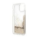 Karl Lagerfeld Liquid Glitter Choupette Fun - Etui iPhone 12 / iPhone 12 Pro (złoty)