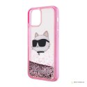 Karl Lagerfeld Liquid Glitter NFT Choupette Head - Etui iPhone 12 / iPhone 12 Pro (różowy)