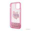 Karl Lagerfeld Liquid Glitter NFT Choupette Head - Etui iPhone 12 / iPhone 12 Pro (różowy)