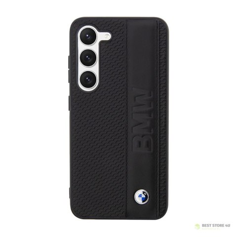 BMW Leather Textured & Stripe - Etui Samsung Galaxy S23 (czarny) BMW Leather Textured & Stripe - Etui Samsung Galaxy S23 (czarny)