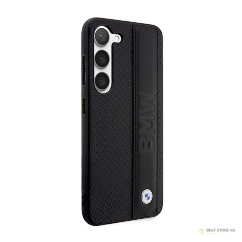 BMW Leather Textured & Stripe - Etui Samsung Galaxy S23 (czarny) BMW Leather Textured & Stripe - Etui Samsung Galaxy S23 (czarny)