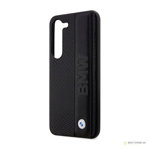 BMW Leather Textured & Stripe - Etui Samsung Galaxy S23 (czarny) BMW Leather Textured & Stripe - Etui Samsung Galaxy S23 (czarny)