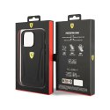 Ferrari Leather Stamp Sides - Etui iPhone 14 Pro Max (Czarny)