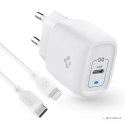 Spigen ArcStation - Ładowarka sieciowa USB-C PD 20W + kabel USB-C do Lightning