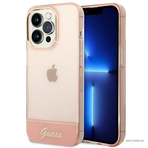 Guess Translucent - Etui iPhone 14 Pro Max (różowy)