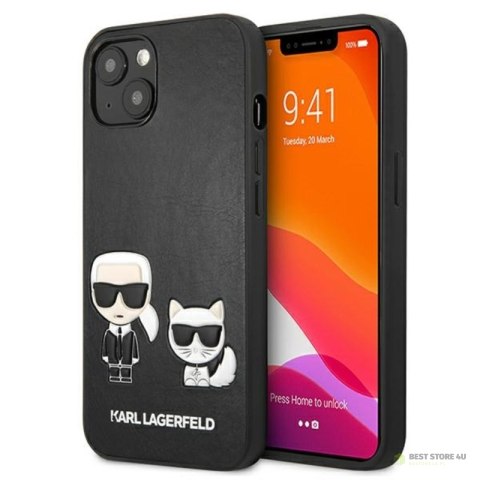 Karl Lagerfeld PU Leather Karl & Choupette Embossed - Etui iPhone 13 (czarny)