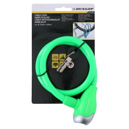 Dunlop - Zapięcie do roweru spiralne na klucz 65 cm (Zielony)