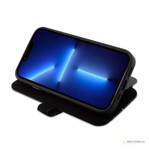 BMW Booktype Leather Stamp Blue Lines - Etui iPhone 14 Pro Max (czarny) BMW Booktype Leather Stamp Blue Lines - Etui iPhone 14 Pro Max (czarny)