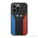 BMW Silicone Blue&Red Stripes M Collection - Etui iPhone 14 Pro (czarny)