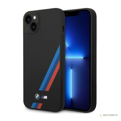 BMW Silicone Slanted Stripes - Etui iPhone 14 (czarny)