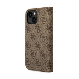 Guess 4G Metal Camera Outline Booktype Case - Etui iPhone 14 (brązowy)