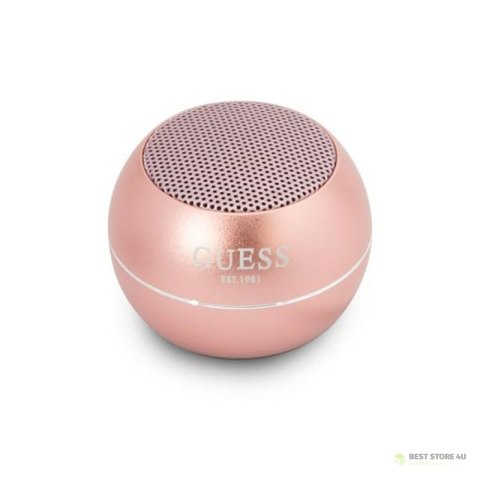 Guess Mini Bluetooth Speaker 3W 4H - Głośnik Bluetooth 5.0 (różowy) Guess Mini Bluetooth Speaker 3W 4H - Głośnik Bluetooth 5.0 (różowy)
