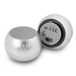 Guess Mini Bluetooth Speaker 3W 4H - Głośnik Bluetooth 5.0 (srebrny)