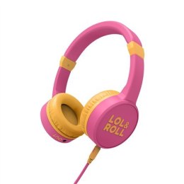 Energy Sistem Lol&Roll Pop Słuchawki dla dzieci różowe (Music Share, odłączany kabel, ograniczenie głośności 85 dB, mikrofon) En