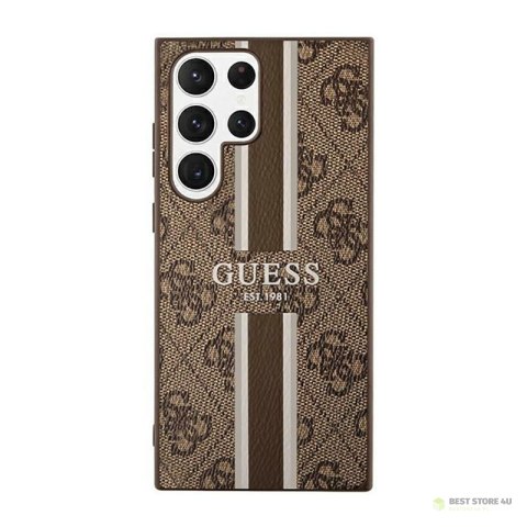 Guess 4G Printed Stripe - Etui Samsung Galaxy S23 Ultra (brązowy) Guess 4G Printed Stripe - Etui Samsung Galaxy S23 Ultra (brązowy)