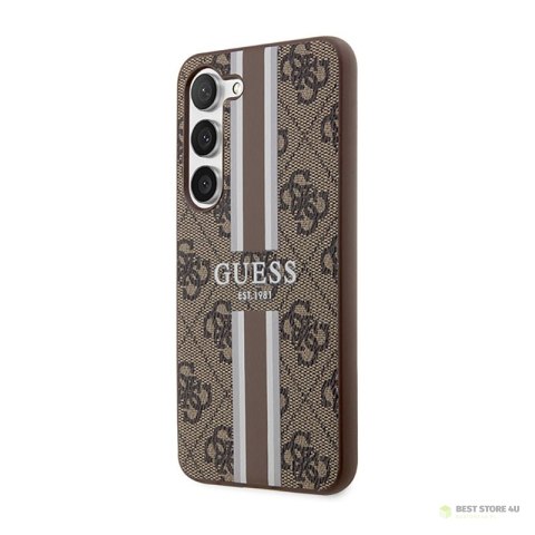 Guess 4G Printed Stripe - Etui Samsung Galaxy S23 (brązowy) Guess 4G Printed Stripe - Etui Samsung Galaxy S23 (brązowy)