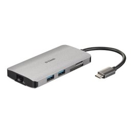D-Link 8-in-1 USB-C Hub with HDMI/Ethernet/Czytnik kart/ Power Delivery DUB-M810 0,15 m