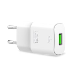 PURO White Mini Travel Fast Charger - Szybka ładowarka sieciowa USB-A 12 W 2.4 A (biały)