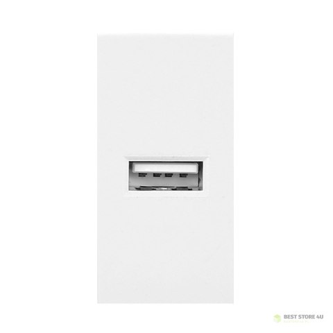 NOEN USB, port modułowy 22,5x45mm z ładowarką USB, 2,1A 5V DC, biały NOEN USB, port modułowy 22,5x45mm z ładowarką USB, 2,1A 5V DC, biały