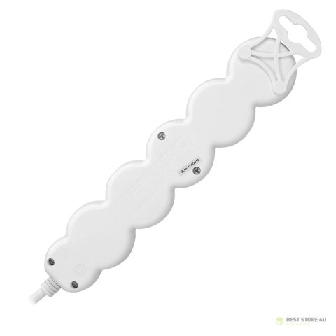 Przedłużacz 5-krotny 2P+Z, 3m H05VV-F 3x1,0mm?, Imax=10A, biały Przedłużacz 5-krotny 2P+Z, 3m H05VV-F 3x1,0mm?, Imax=10A, biały