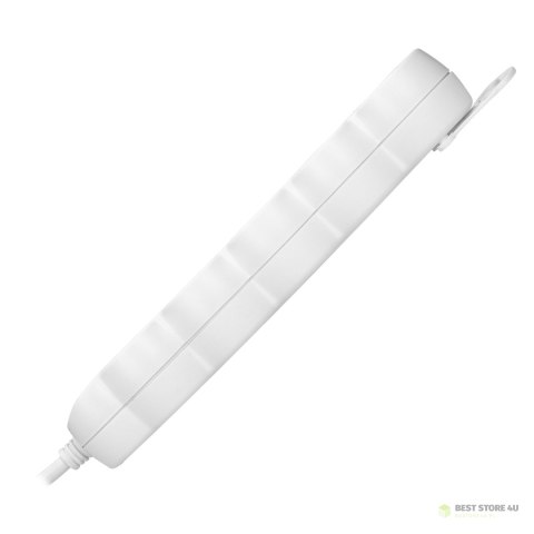 Przedłużacz 5-krotny 2P+Z, 3m H05VV-F 3x1,0mm?, Imax=10A, biały Przedłużacz 5-krotny 2P+Z, 3m H05VV-F 3x1,0mm?, Imax=10A, biały