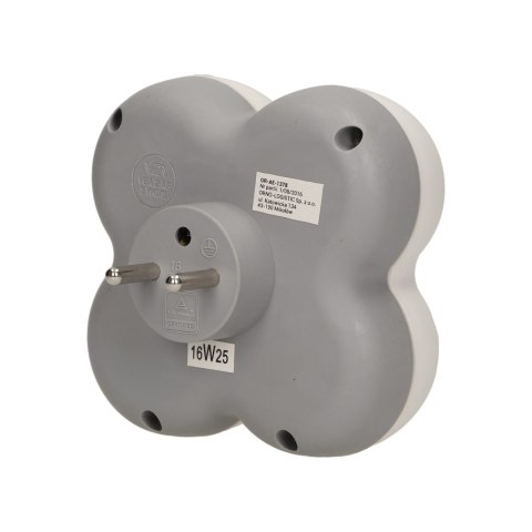 Rozgałęźnik, 3 gniazda 2P+Z z podświetlanym wyłącznikiem ON/OFF