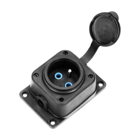 Rozgałęźnik bryzgoszczelny i odporny na uderzenia, IP44, 1 gniazdo 2P+Z, 16A, 230V AC, gumowy, uniepalniony