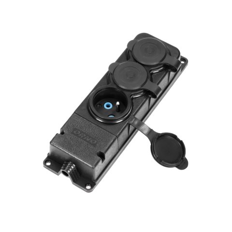 Rozgałęźnik bryzgoszczelny i odporny na uderzenia, IP44, 3 gniazda 2P+Z, 16A, 230V AC, gumowy, uniepalniony