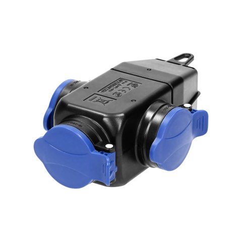 Rozgałęźnik bryzgoszczelny i odporny na uderzenia, IP44, 3 gniazda 2P+Z, 16A, 230V AC