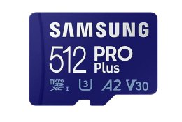 Samsung microSD Card Pro Plus 512 GB, MicroSDXC, Flash memory class 10, SD adapter