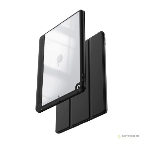 Crong PrimeFolio - Etui iPad 10.2" (2021-2019) z podstawką i schowkiem na Apple Pencil (czarny/przezroczysty) Crong PrimeFolio - Etui iPad 10.2" (2021-2019) z podstawką i schowkiem na Apple Pencil (czarny/przezroczysty)
