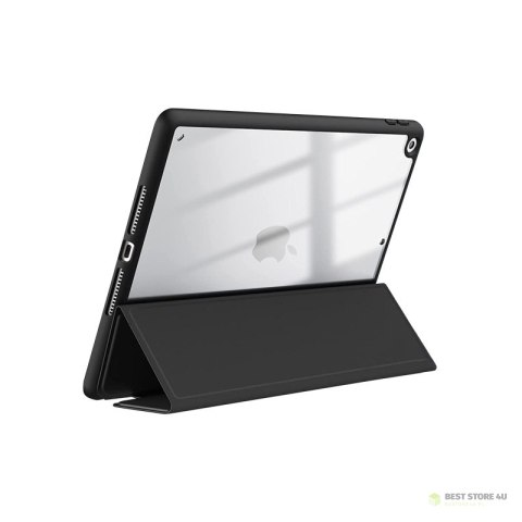 Crong PrimeFolio - Etui iPad 10.2" (2021-2019) z podstawką i schowkiem na Apple Pencil (czarny/przezroczysty) Crong PrimeFolio - Etui iPad 10.2" (2021-2019) z podstawką i schowkiem na Apple Pencil (czarny/przezroczysty)