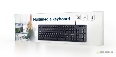 Gembird Klawiatura multimedialna KB-MCH-04 przewodowa, amerykańska, czarna Gembird Klawiatura multimedialna KB-MCH-04 przewodowa, amerykańska, czarna
